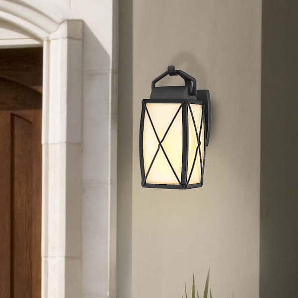 16.5 in. Black Smart Integrated LED Outdoor Line Voltage Wall Sconce
