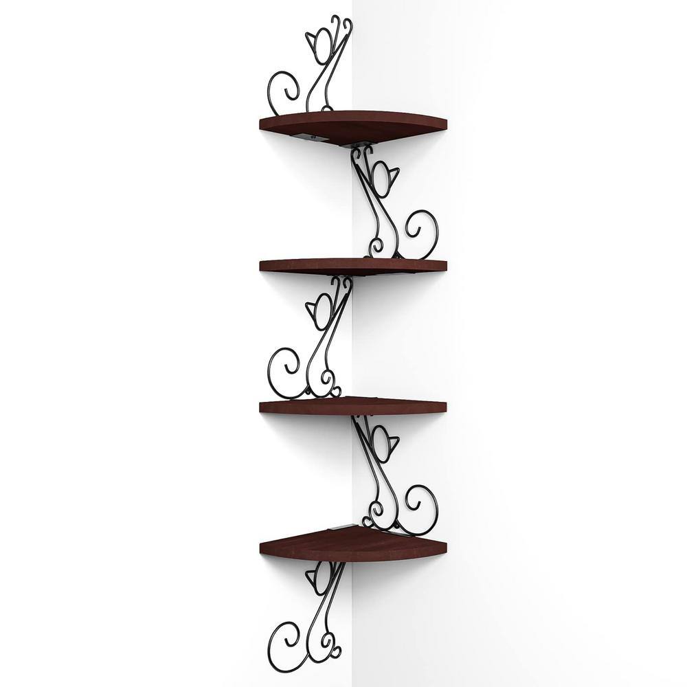 7.8 in. W x 7.8 in. D Solid Wood Decorative Wall Shelf Floating Corner Shelf TG0008WT The Home