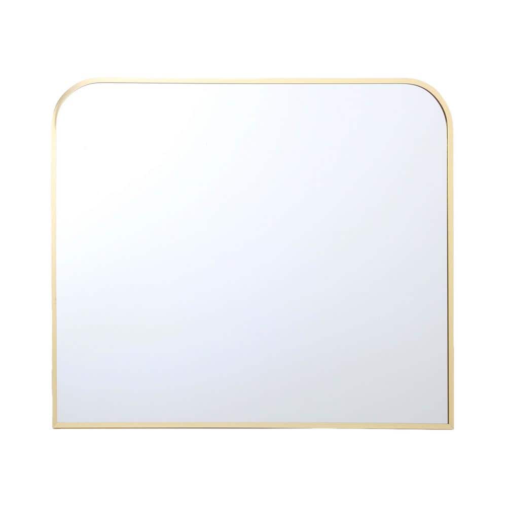 30 in. x 26 in. Modern Home Gold Metal Accent Mirror