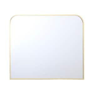 30 in. x 26 in. Modern Home Gold Metal Accent Mirror