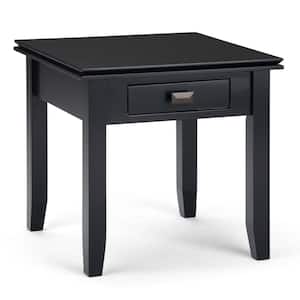 Artisan Solid Wood 21 in. Wide Square Transitional End Side Table in Black