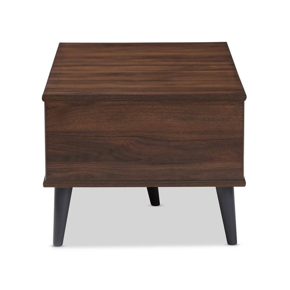 Mid-Century Modern Brown and Dark Grey Wood Coffee Table
