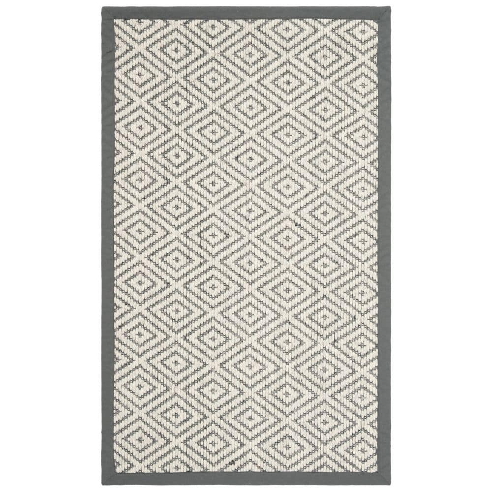 Palm Beach 3 ft. x 5 ft. Gray/Dark Gray Diamond Border Area Rug price history on PriceWatchPro