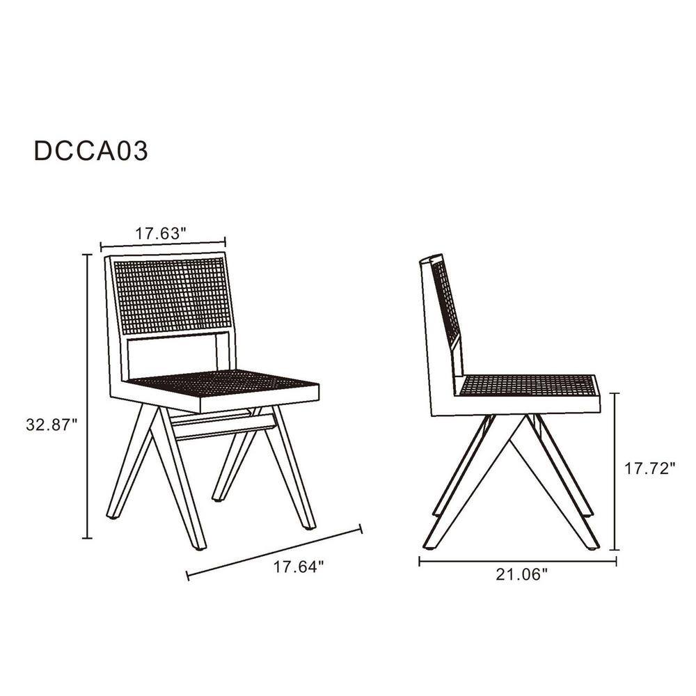Rockaway Black and Natural Ash Wood 7-Piece Dining Set
