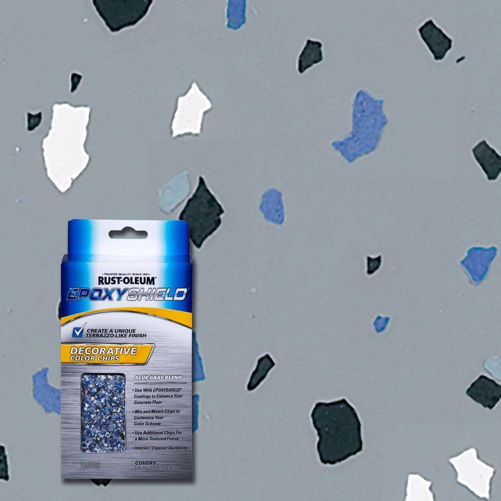 RustOleum EpoxyShield 1 lb. Blue Gray Decorative Color Chips (Case of