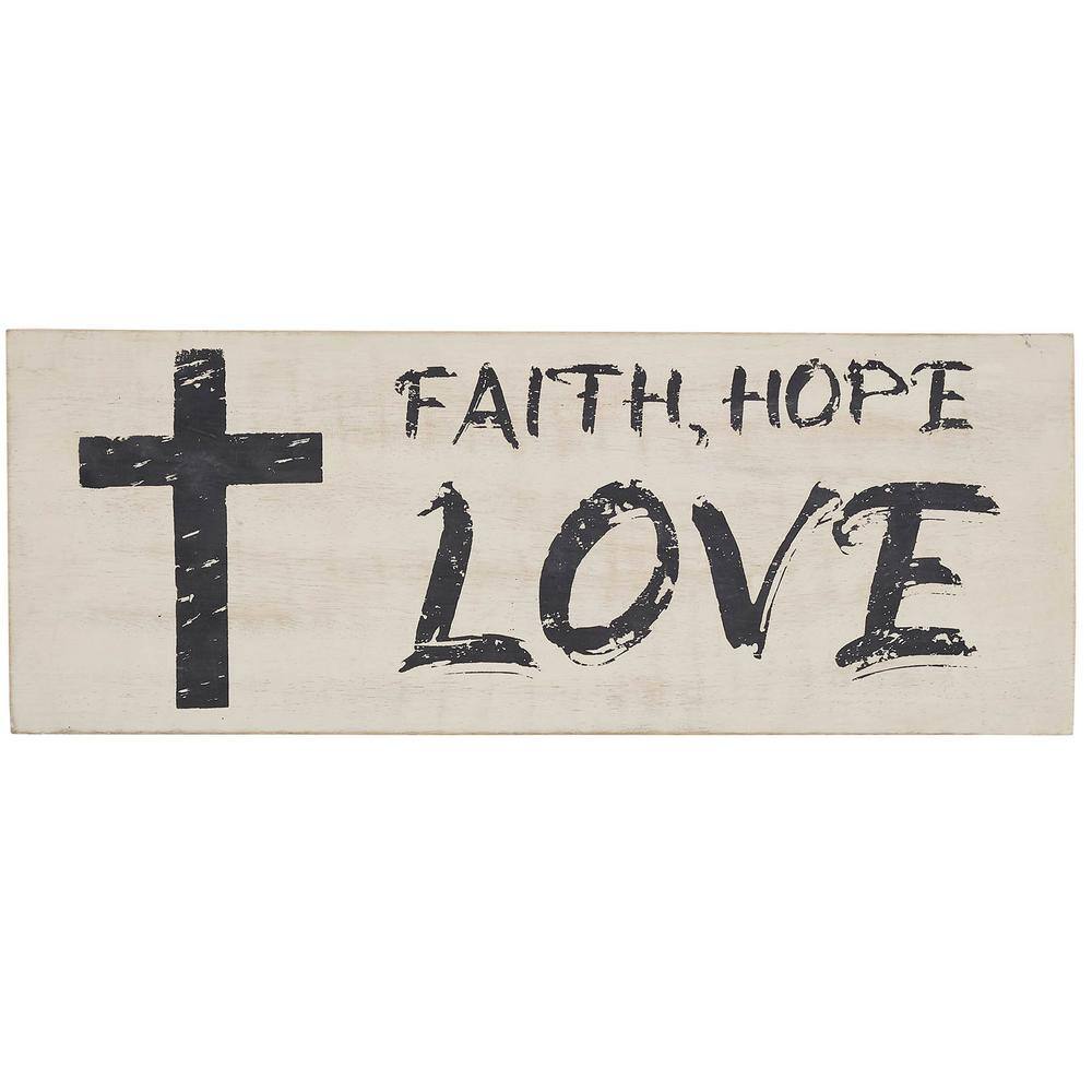 5.5 in. Light Tan Faith Hope Love Wooden Sign price history on PriceWatchPro