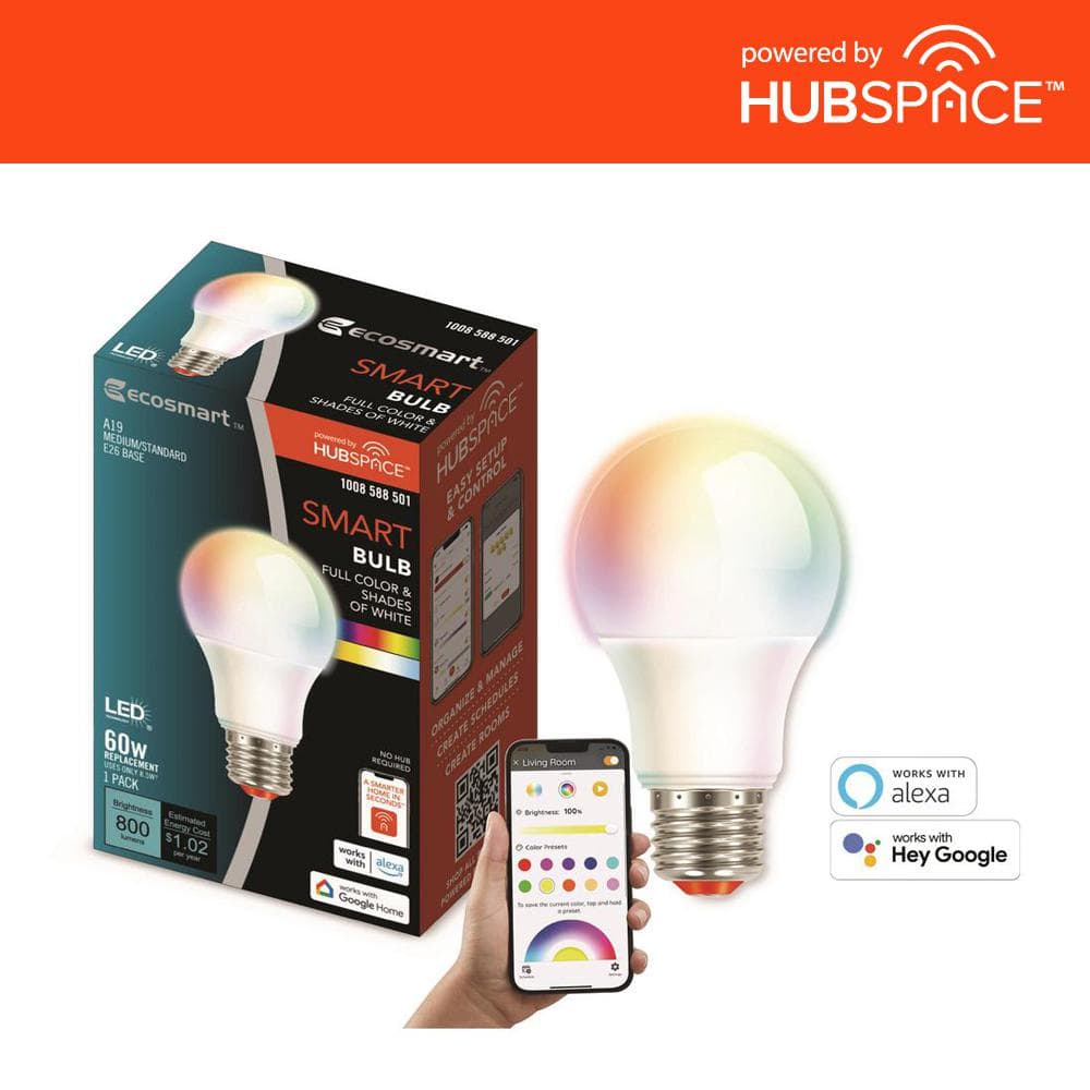 Wyze Bulb Color, 1100 Lumen WiFi RGB and Tunable White A19 Smart Bulb,  Works with Alexa and Google Assistant, Four-Pack
