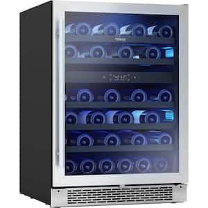 Brisas 24 in. 46-Bottle Dual-Zone Under Counter Wine Cooler in Stainless and Glass