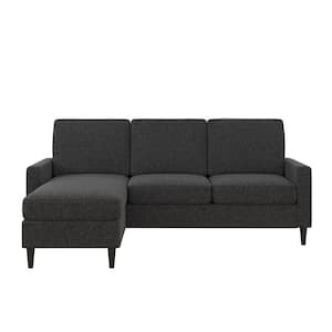 Jenny Charcoal Reversible Contemporary Upholstered Sectional