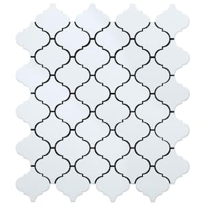 Marrakesh White 10.89 in. x 12.44 in. x 0.2 in. Metal Peel and Stick Wall Mosaic Tile (5.65 sq. ft./Case)