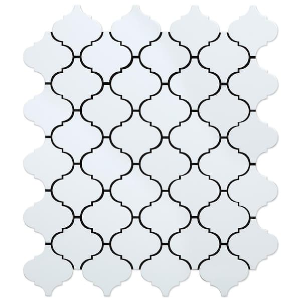 SpeedTiles Marrakesh White 10.89 in. x 12.44 in. x 0.2 in. Metal Peel and Stick Wall Mosaic Tile (5.65 sq. ft./Case)