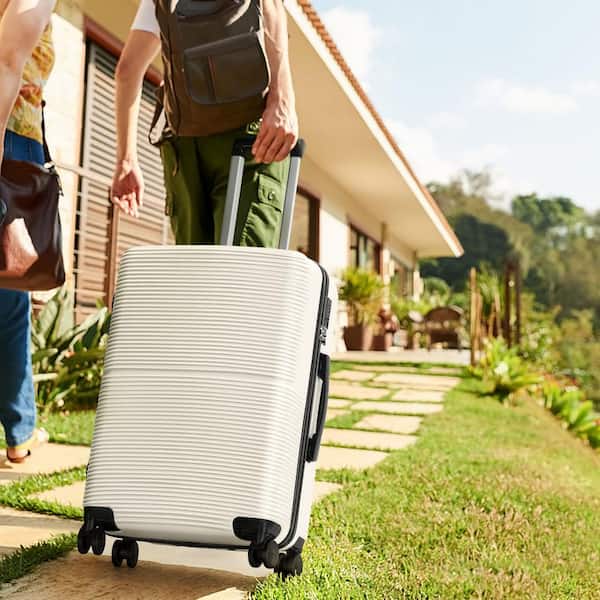 HIKOLAYAE Hikolayae Hardside Spinner Luggage Sets in White, 3