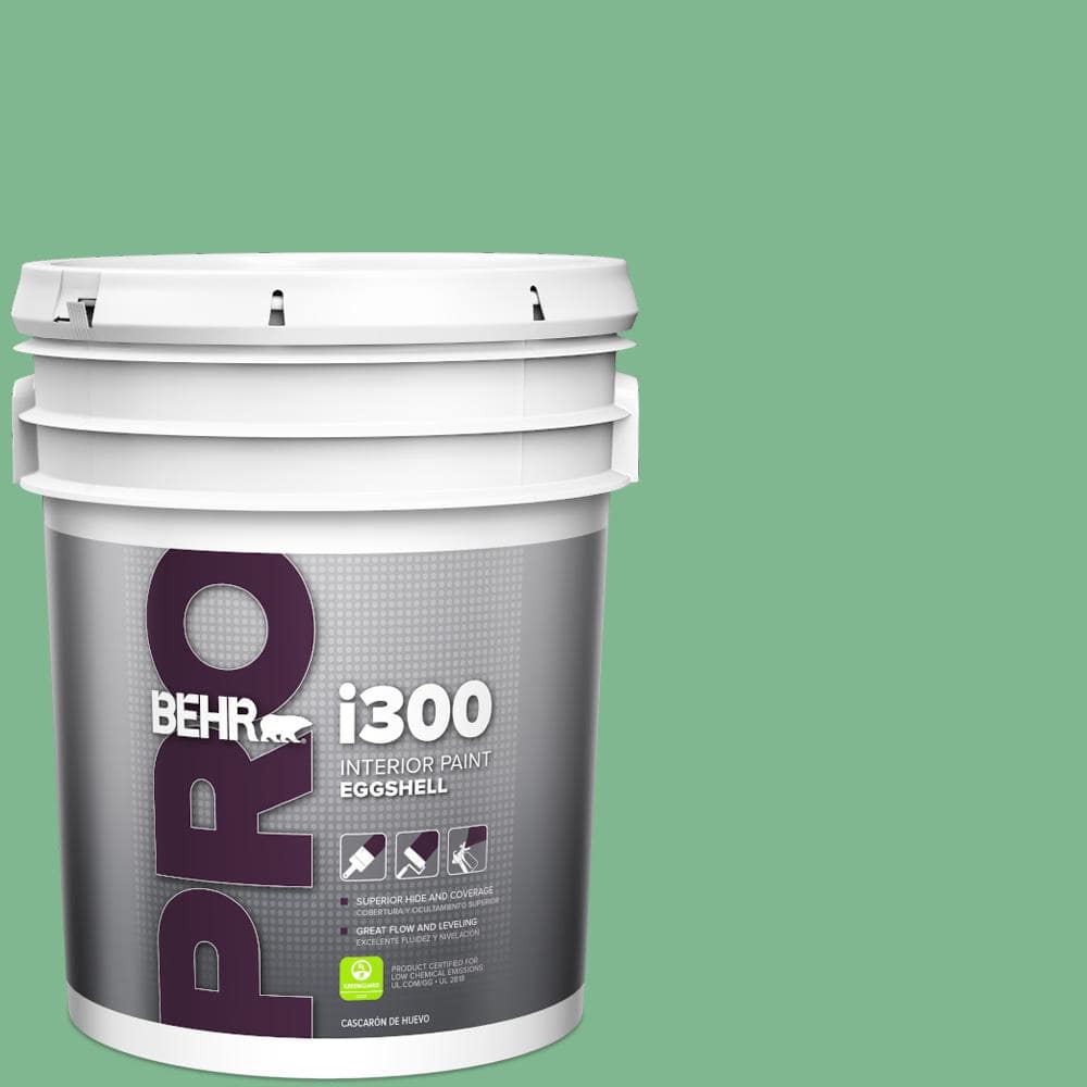 BEHR PRO 5 gal. #BIC-40 Veiled Chameleon Eggshell Interior Paint PR33305 -  The Home Depot