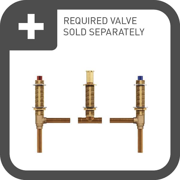 Eva 2-Handle Deck-Mount Roman Tub Faucet Trim Kit in Chrome (Valve Not Included)
