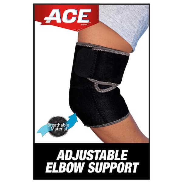Ace 1-Size Adjustable Neoprene Elbow Support Brace in Black