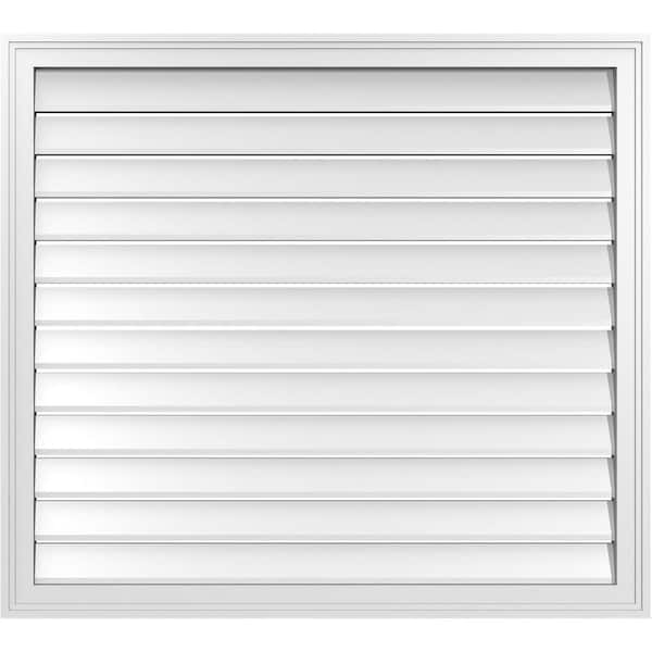 Ekena Millwork 40" x 36" Vertical Surface Mount PVC Gable Vent: Functional with Brickmould Frame