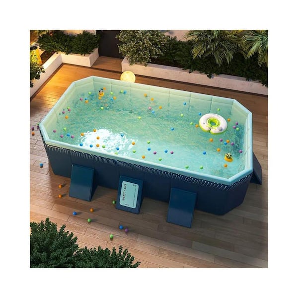 5.5 ft. x 8 ft. Rectangular 20 in. Deep Outdoor Kiddie Pool, PVC