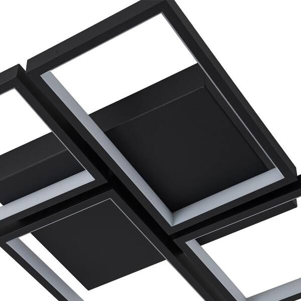 Y'INSP 24.21 in. 47-Watt Modern Black Integrated LED Flush Mount