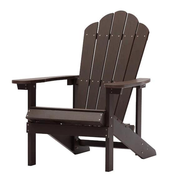 Flynama Coffee Brown Plastic Outdoor Patio Adirondack Chair Sm Qy 34 Cf - Outdoor Furniture Tulsa Oklahoma