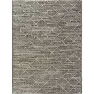 Solid Dimity Charcoal 9 ft. x 12 ft. Indoor/Outdoor Area Rug