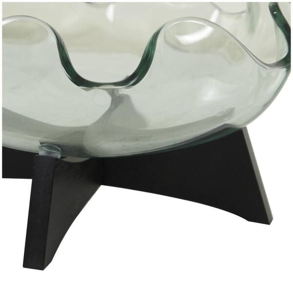 Litton Lane Clear Kitchen Decorative Serving Bowl with Black