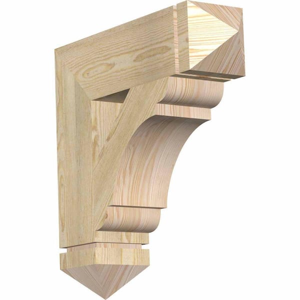 Ekena Millwork 6 in. x 24 in. x 24 in. Douglas Fir Olympic Arts and Crafts Rough Sawn Bracket