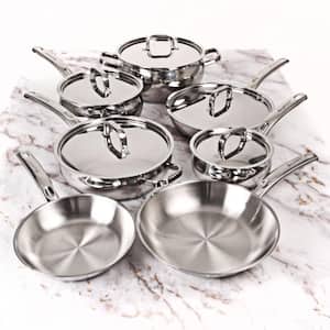 Belly Shape 12-Piece 18/10 Stainless Steel Cookware Set with SS Lid