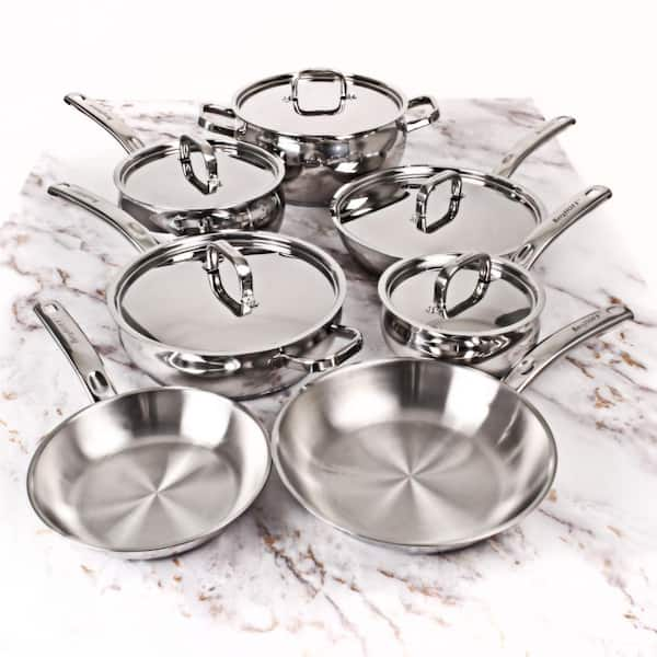 Berghoff Belly Shape 12 Piece 1810 Stainless Steel Cookware Set With Ss Lid 2219115 The Home 8805