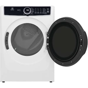 27 in. W 8 cu. ft. Front Load Electric Dryer with Perfect Steam and LuxCare Dry System, ENERGY STAR in White