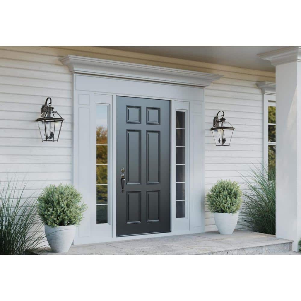 Elegant Antique Bronze Outdoor Wall Lantern with Beveled Glass