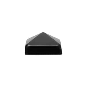 4 in. x 4 in. Black Stainless Steel Pyramid Post Cap with 3/4 in. Lip