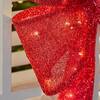 Home Accents Holiday 24 in. Yuletide Lane LED Red Tinsel Bow Holiday Yard Decoration 23RT2822314