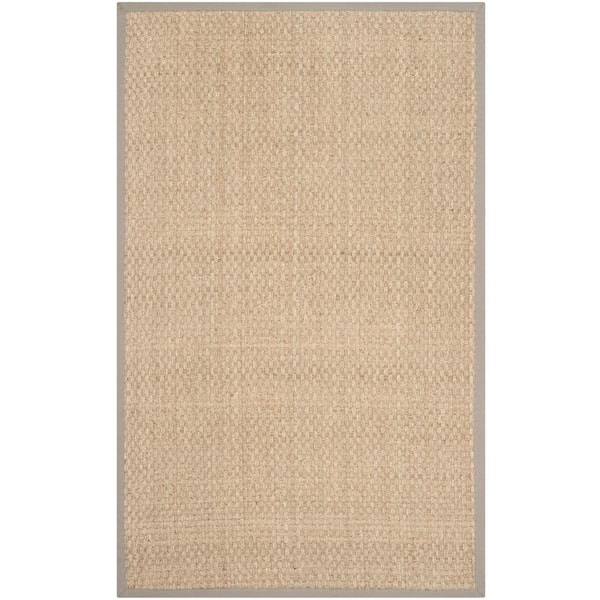 SAFAVIEH Natural Fiber Natural/Gray 4 ft. x 6 ft. Border Woven Area Rug