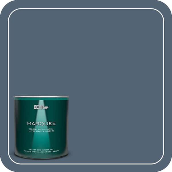 BEHR MARQUEE 1 qt. #T17-17 Midnight Show Semi-Gloss Enamel Interior Paint & Primer