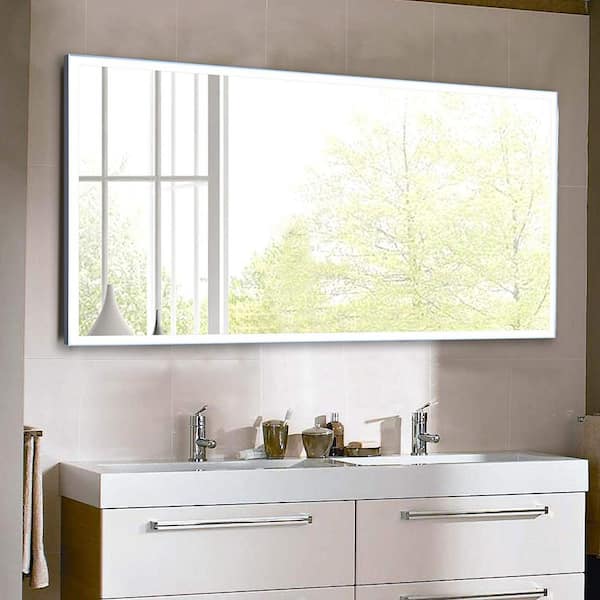 Vanity Art 39.5 in. W x 28.5 in. H Frameless Rectangular LED Light Bathroom  Vanity Mirror in Clear VA52 - The Home Depot