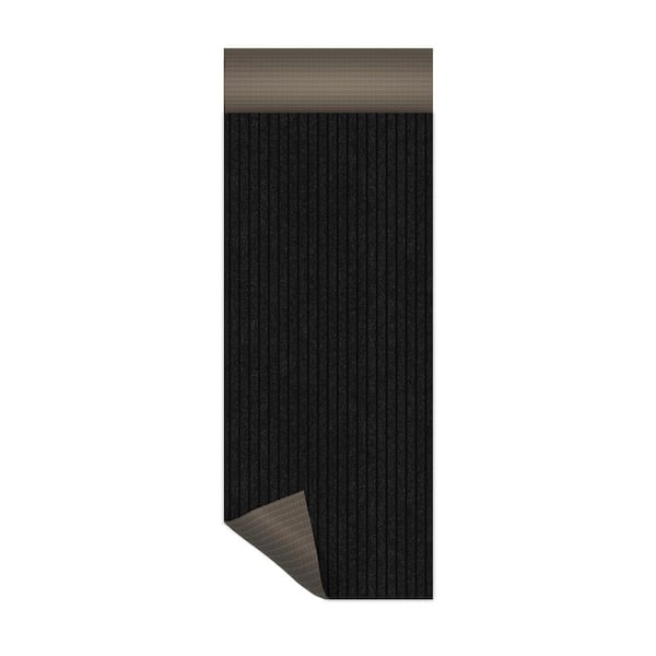 Custom Lengths, Heavy-Duty, Non-Slip, All-Weather,and Stain-Resistant Charcoal Ribbed 2.6 ft. x 27 ft. Utility Runner