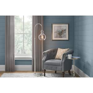 Bakerston 60 in. Polished Nickel Arc Floor Lamp with Clear Glass Shade