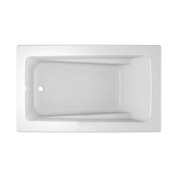 JACUZZI PROJECTA 60 in. x 36 in. Acrylic Drop-in Rectangular Soaking Bathtub in White