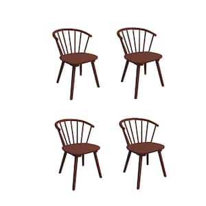 Winson Walnut Solid Wood Talia Dining Chair Windsor Back Farmhouse Spindle Dining Chair Side Chair Set of 4