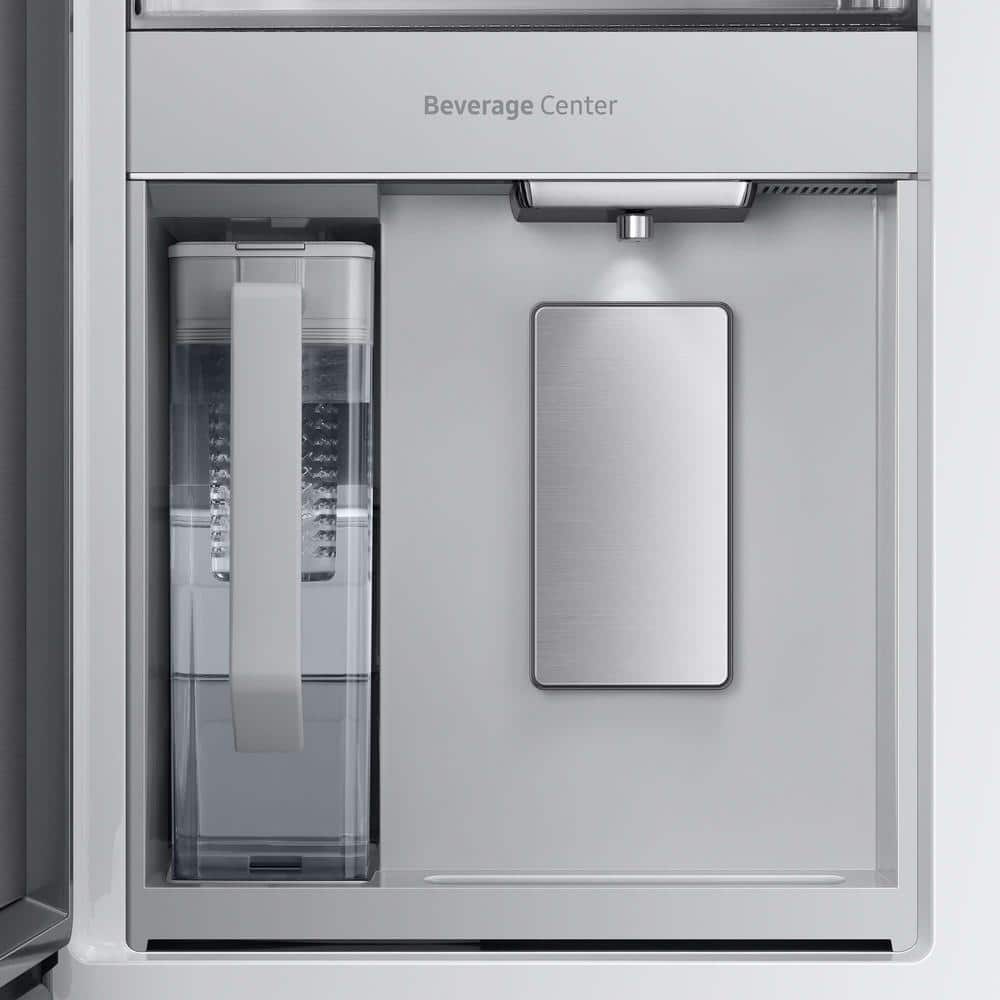 Morning Blue Glass 23 cu. ft. Smart French Door Refrigerator with Ice Maker