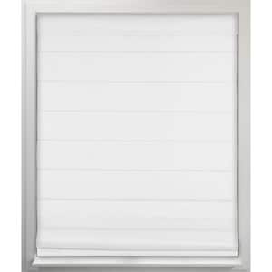 White Cordless Bottom Up Room Darkening Fabric Roman Shade 58.5 in. W x 60 in. L (Actual Size)