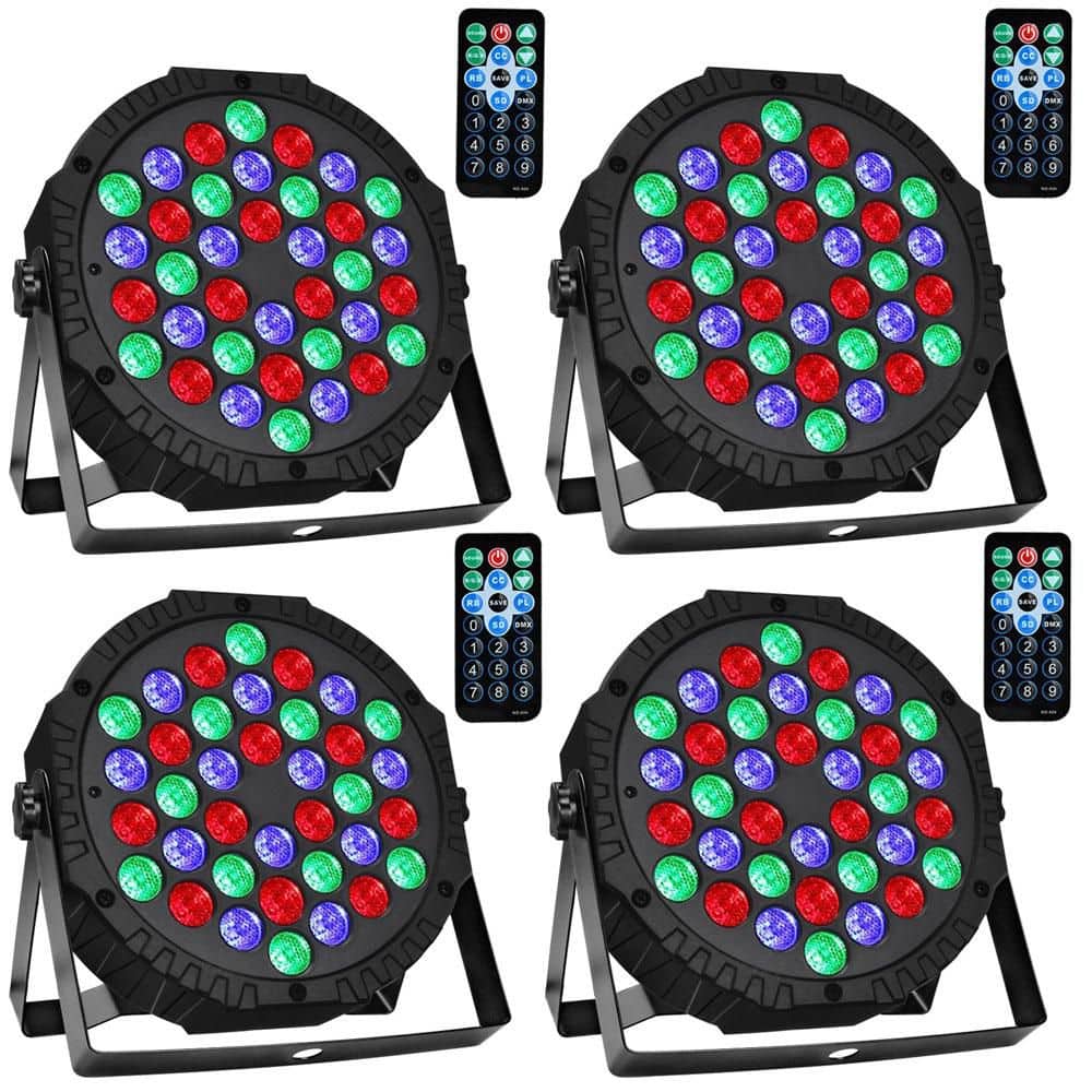 4-Pack Black 36 LED Stage Lights, 240 Lumen, Par Light with Remote for Events, Wedding, Birthday, Christmas price history on PriceWatchPro