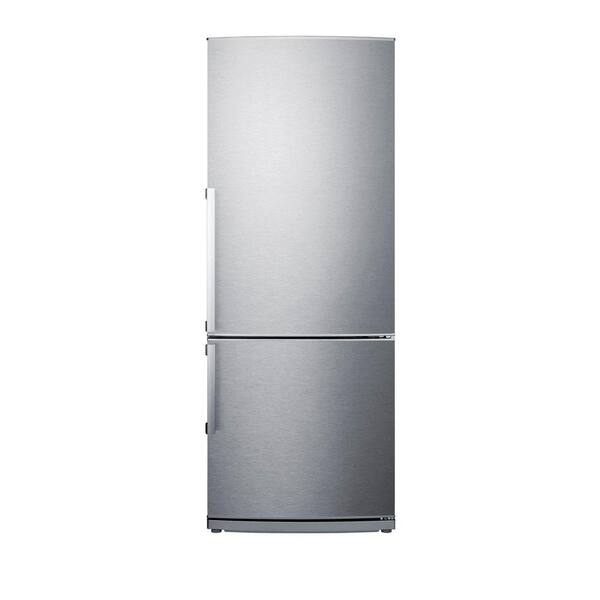 Summit Appliance 27 in. W 13.81 cu. ft. Bottom Freezer Refrigerator in Stainless Steel, Counter Depth