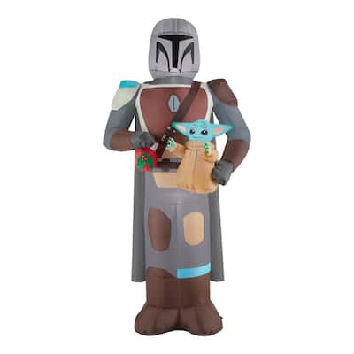 6.5 ft Pre-Lit LED Star Wars Airblown The Child and Mandalorian Christmas Inflatable