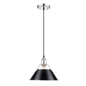 Orwell 1-Light Chrome with Black Shade Standard Pendant