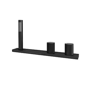 Pressure Balanced 2-Handle Deck-Mount Waterfall Roman Tub Faucet in. Matte Black, Bathtub Filler Faucet with Sprayer