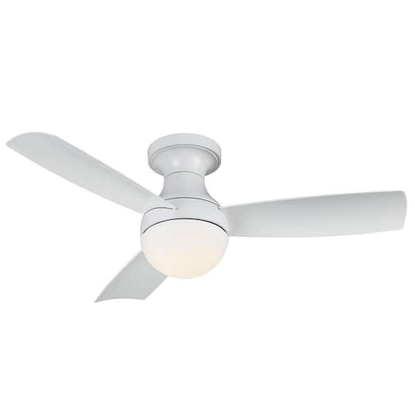 Wac Lighting Orb 44 In Indoor Outdoor, White 3 Blade Ceiling Fan With Light