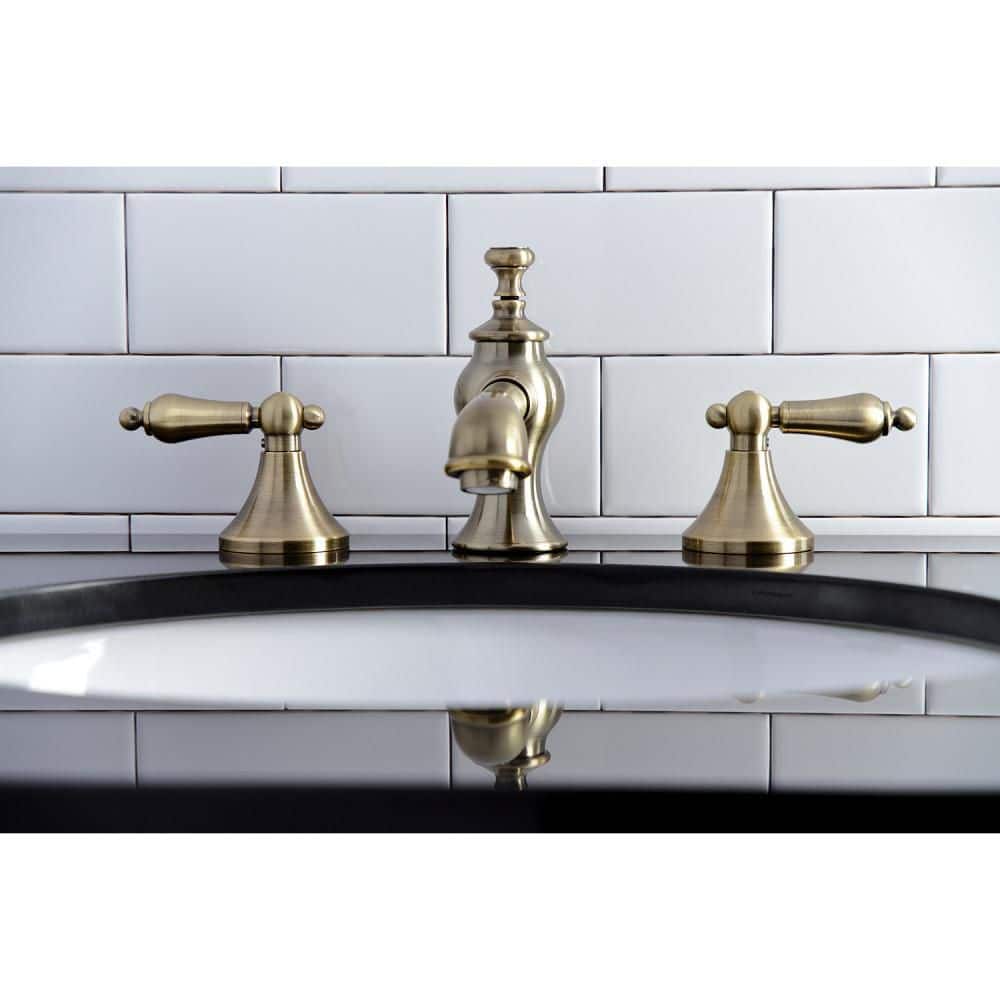 Vintage Brass 8" Widespread Elegant Bathroom Faucet