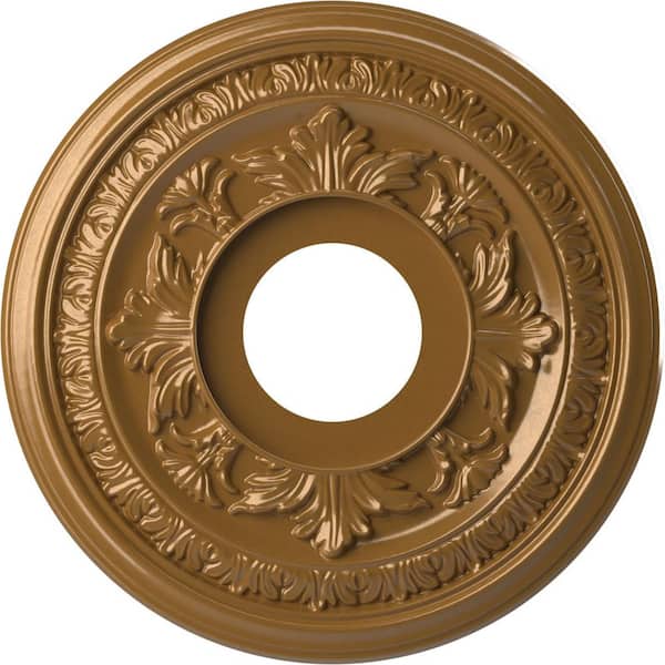 Ekena Millwork 13" O.D. x 3-1/2" I.D. x 3/4" P Baltimore Thermoformed PVC Ceiling Medallion in Universal Aged Metallic Vintage Gold
