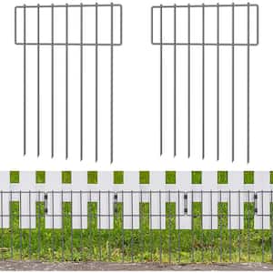 (10-Pack) Barrier Fence, Total 16.7 in. H x 10.8 ft. L Decorative Garden Fence, Rustproof Metal Barrier Fence, T Shaped